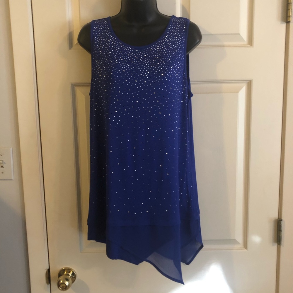 Royal blue top with silver studs